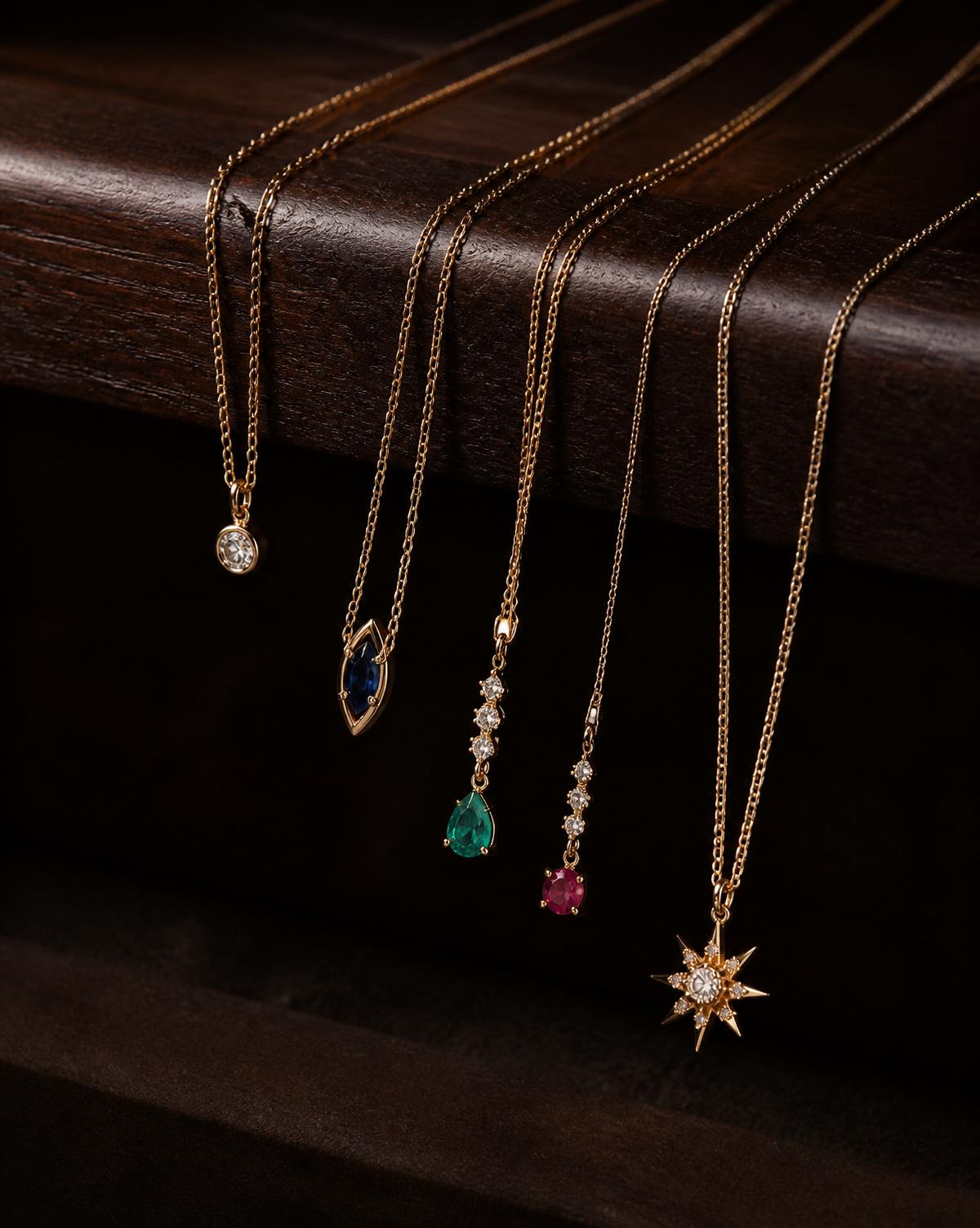 Solid gold chains and pendants from Tatty Jewelry
